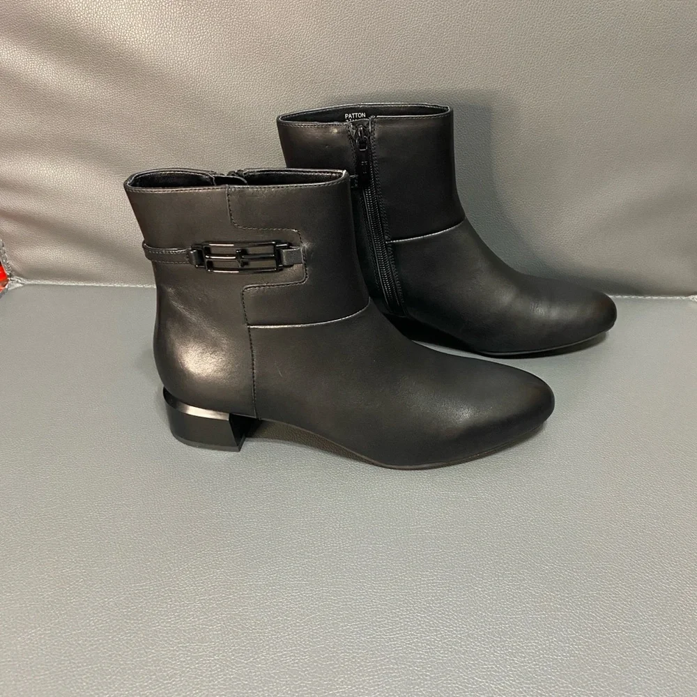 Liverpool Los Angeles Black Leather Ankle Boots - Picture 3 of 7